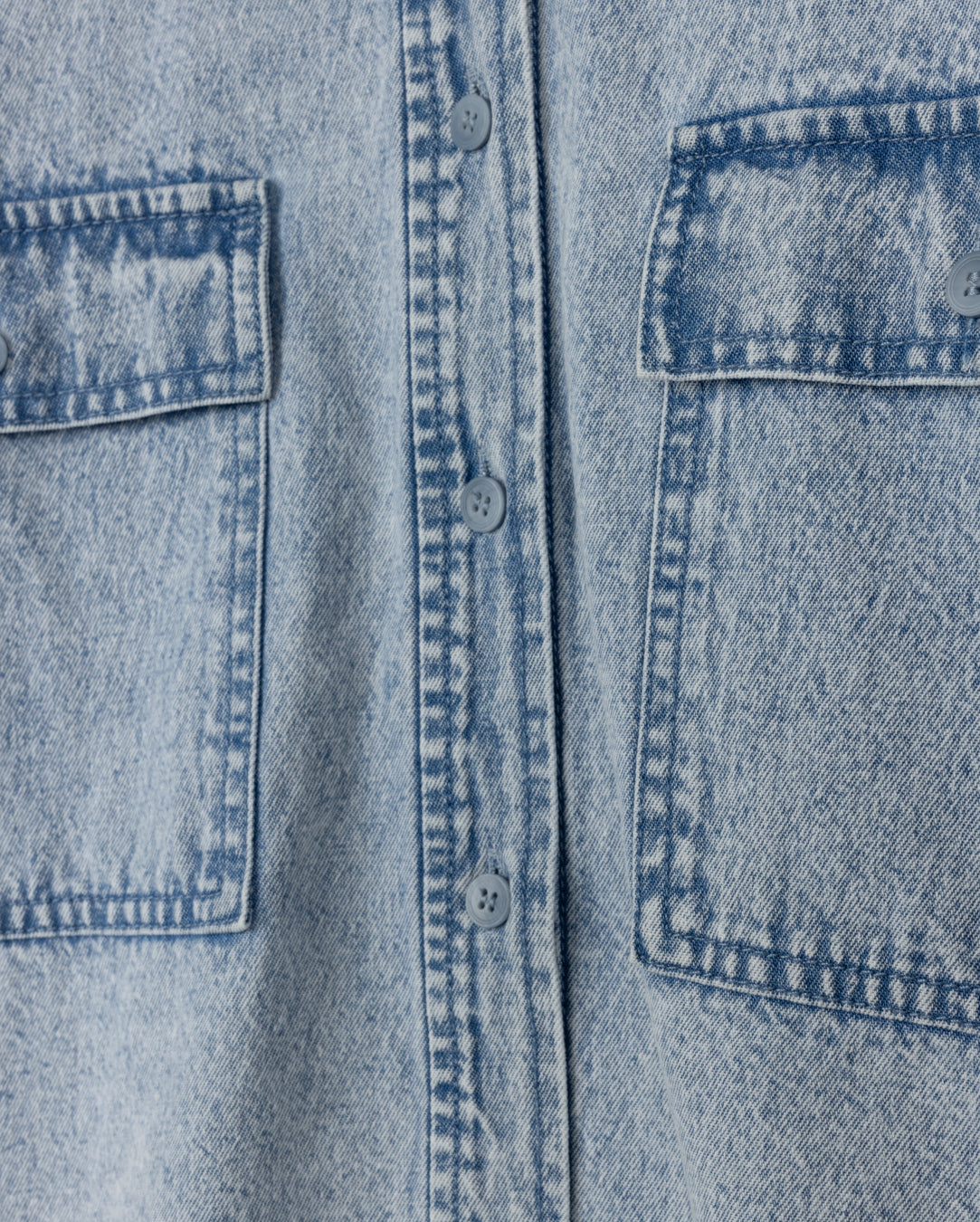 Beige Large Pockets Denim Shirt
