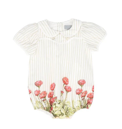 Bace Striped Floral Collar romper