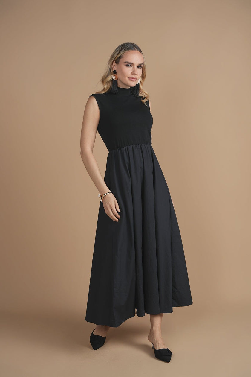 Mock Neck Poplin Jumper