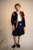 Wool Pleated Skirt with Emblem