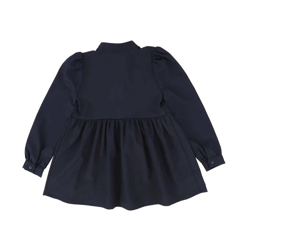 Wool Tiered Dress with Buttons