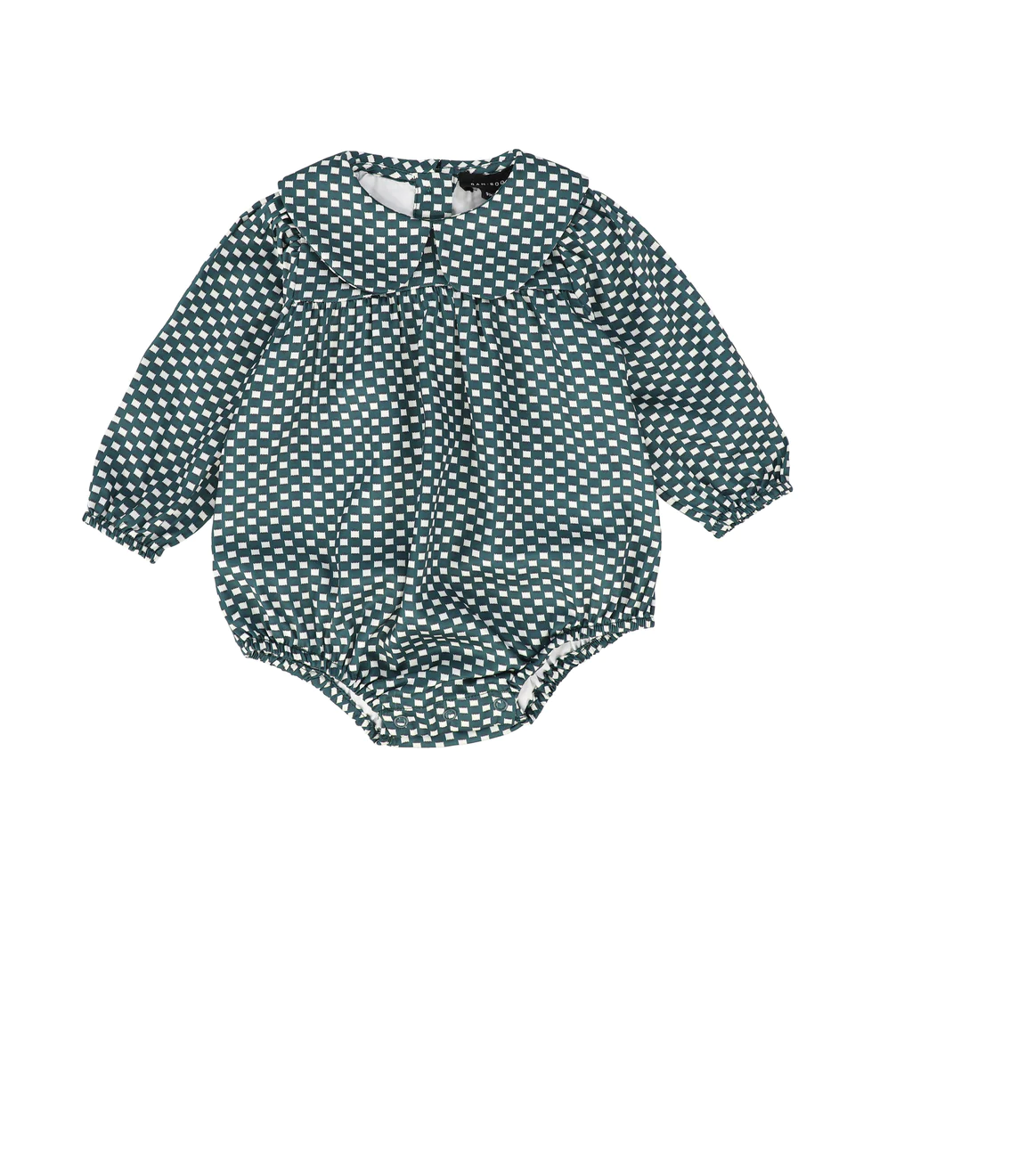 Silk Checked Peter Pan Collared Romper
