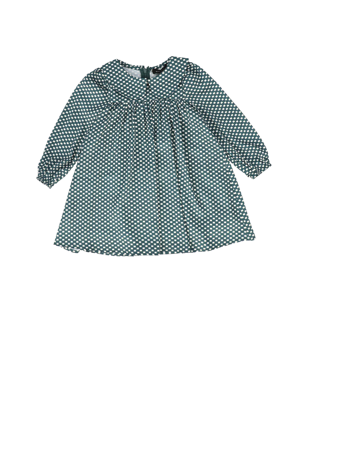 Silk Checked Peter Pan Collared Dress