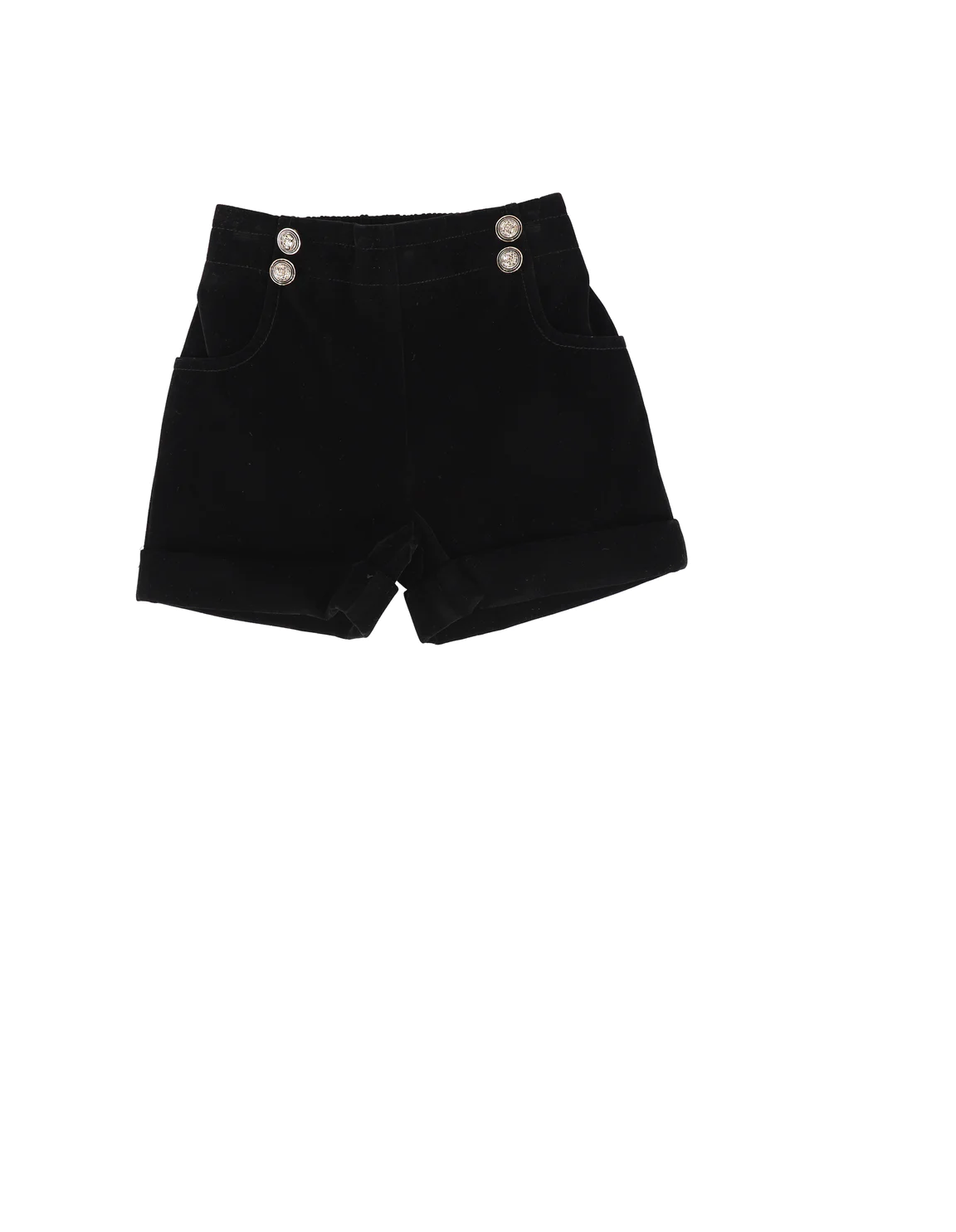 Velvet Shorts with Buttons