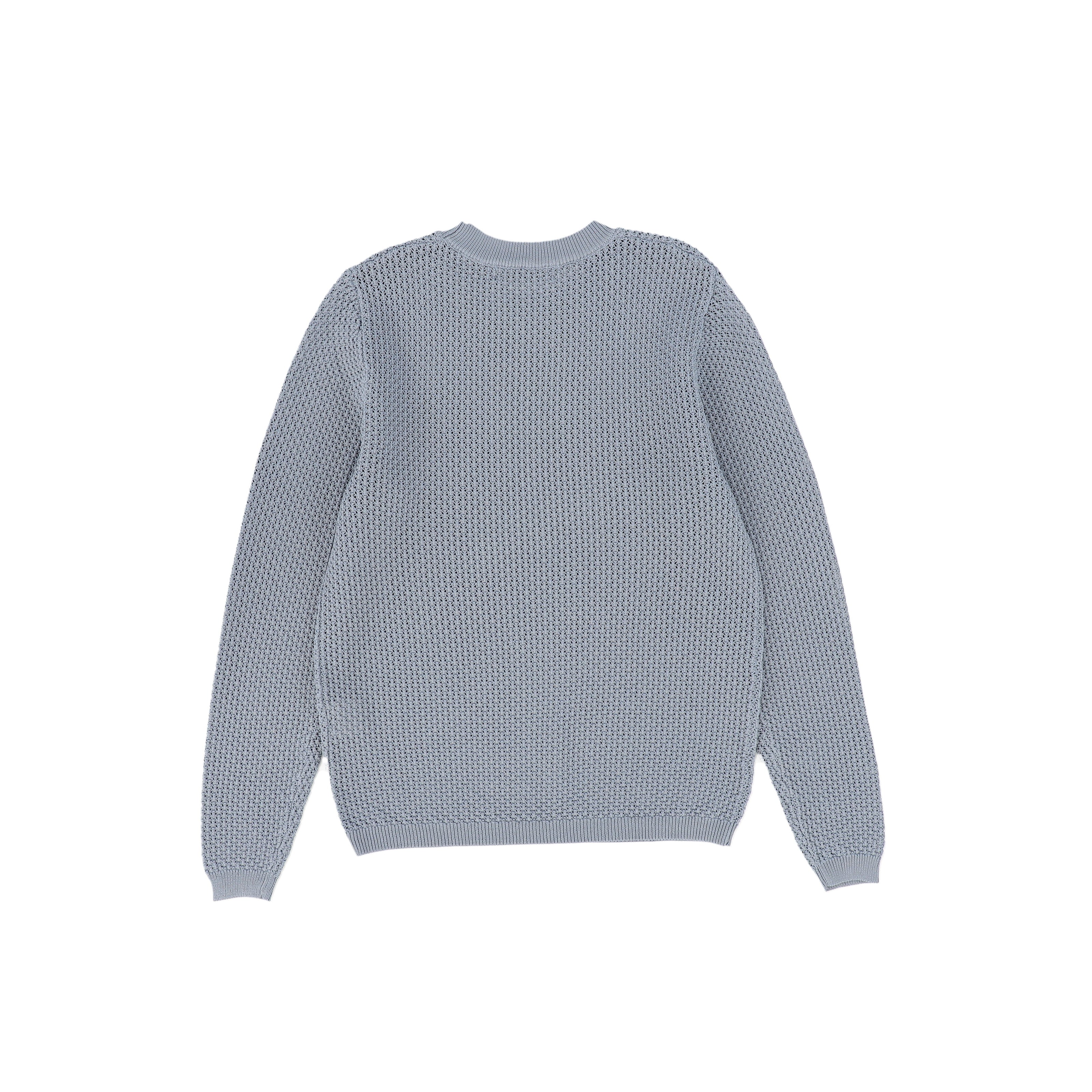 Pointelle Knit Crewneck Sweater