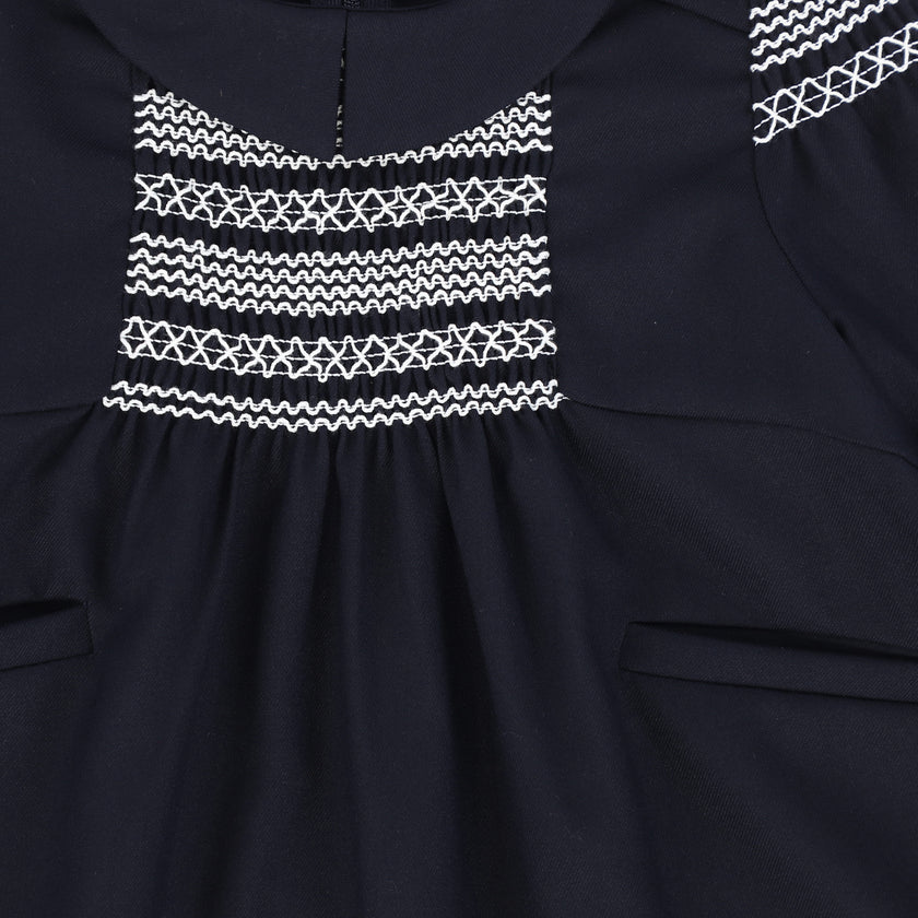Smocked Swing Collar Dress
