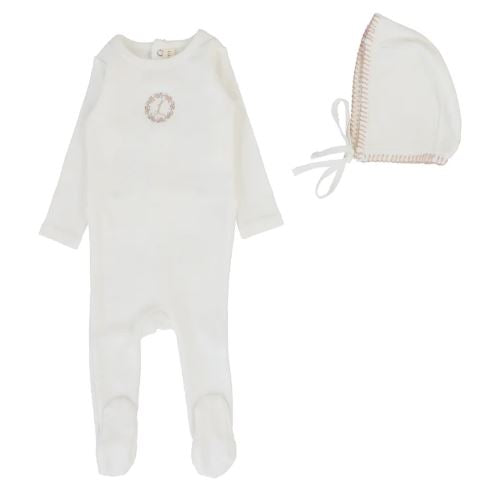 Velour Cardi Footie Set