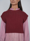 Point Cable Knit Vest