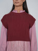 Point Cable Knit Vest