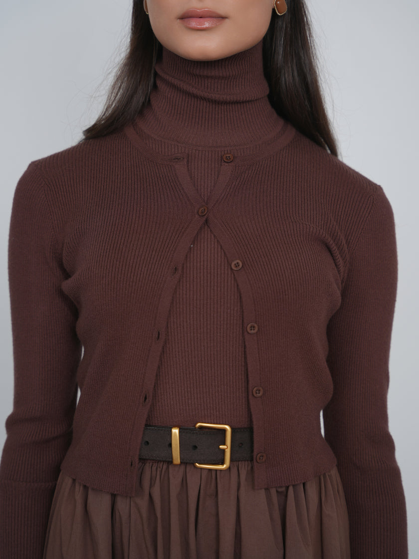 Point l/s Crew Neck Cropped Cardi