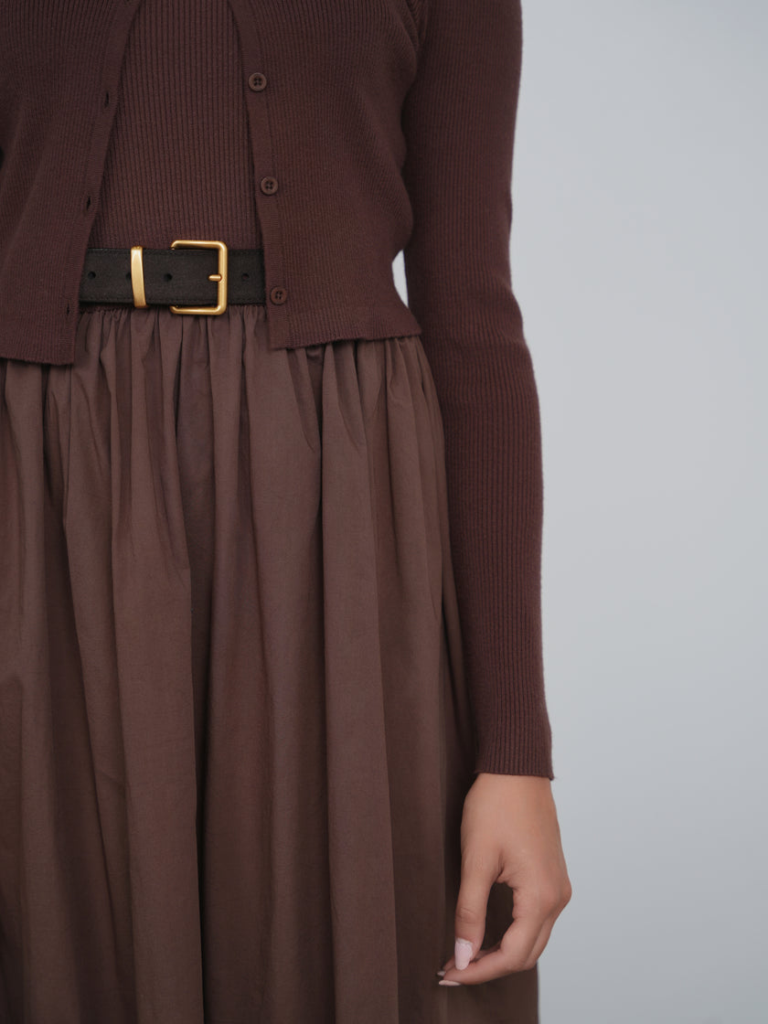 Point Mixed Poplin Dress