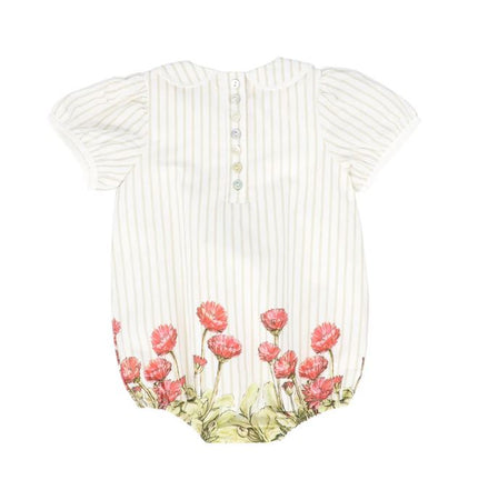 Bace Striped Floral Collar romper