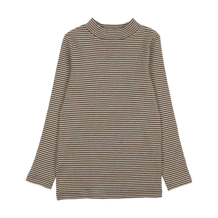 Girls Striped Mockneck