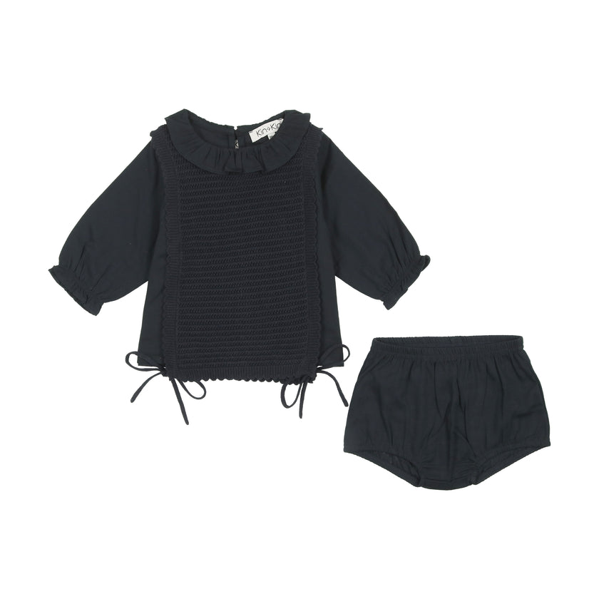 Baby Floral Bloomer Set + Knit Bib Vest