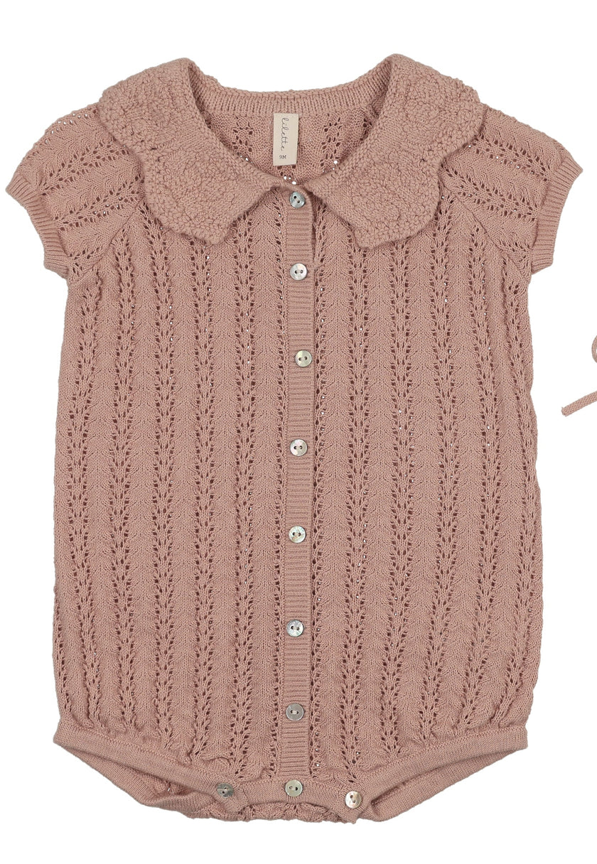 Lilette Crochet Knit Girls Romper