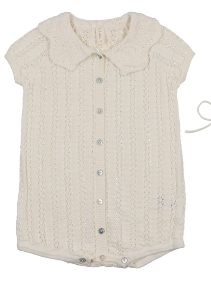 Lilette Crochet Knit Girls Romper