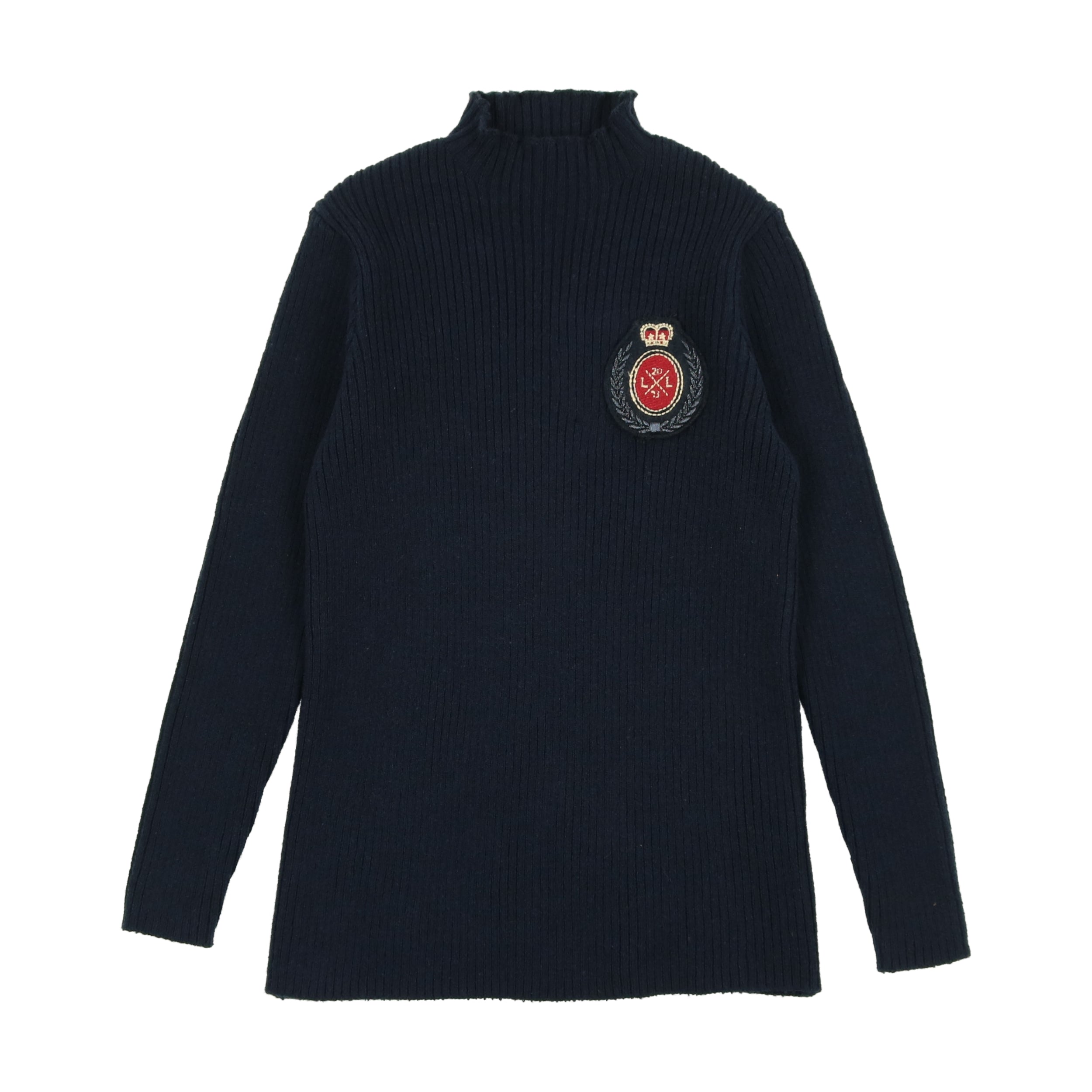 Crest Knit Funnel Neck Sweater