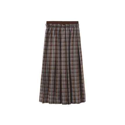 Elastic Wool Pleat Skirt