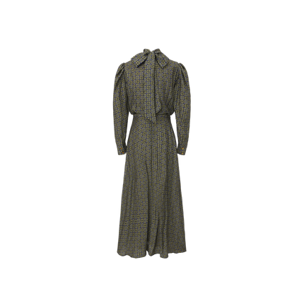Printed Puff Sleeve  Maxi Dress