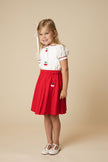 Tessa Embroidered Cherry Pleated Skirt