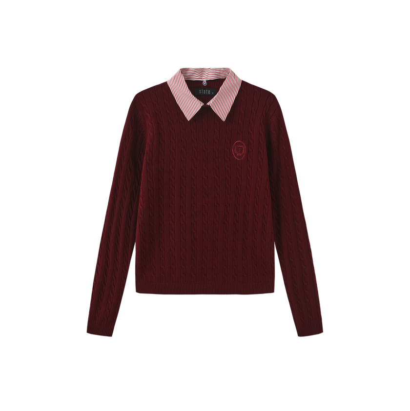 Removable Collar Knit Sweater