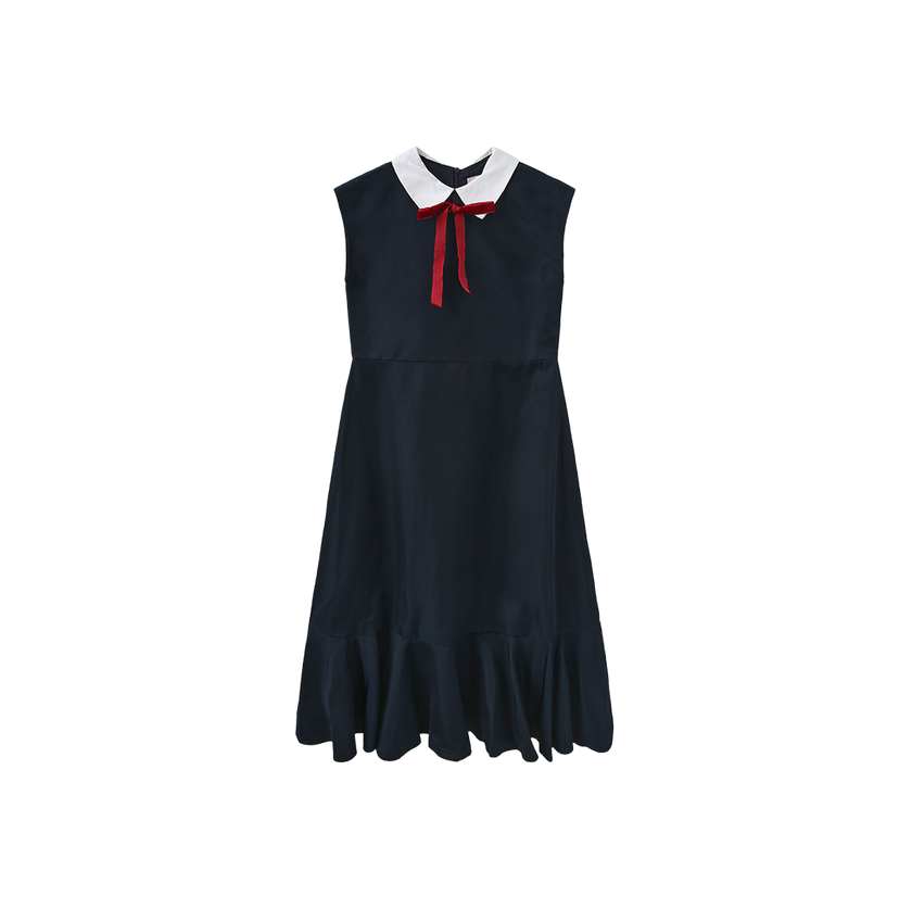 Taffeta Collared Waisted Jumper