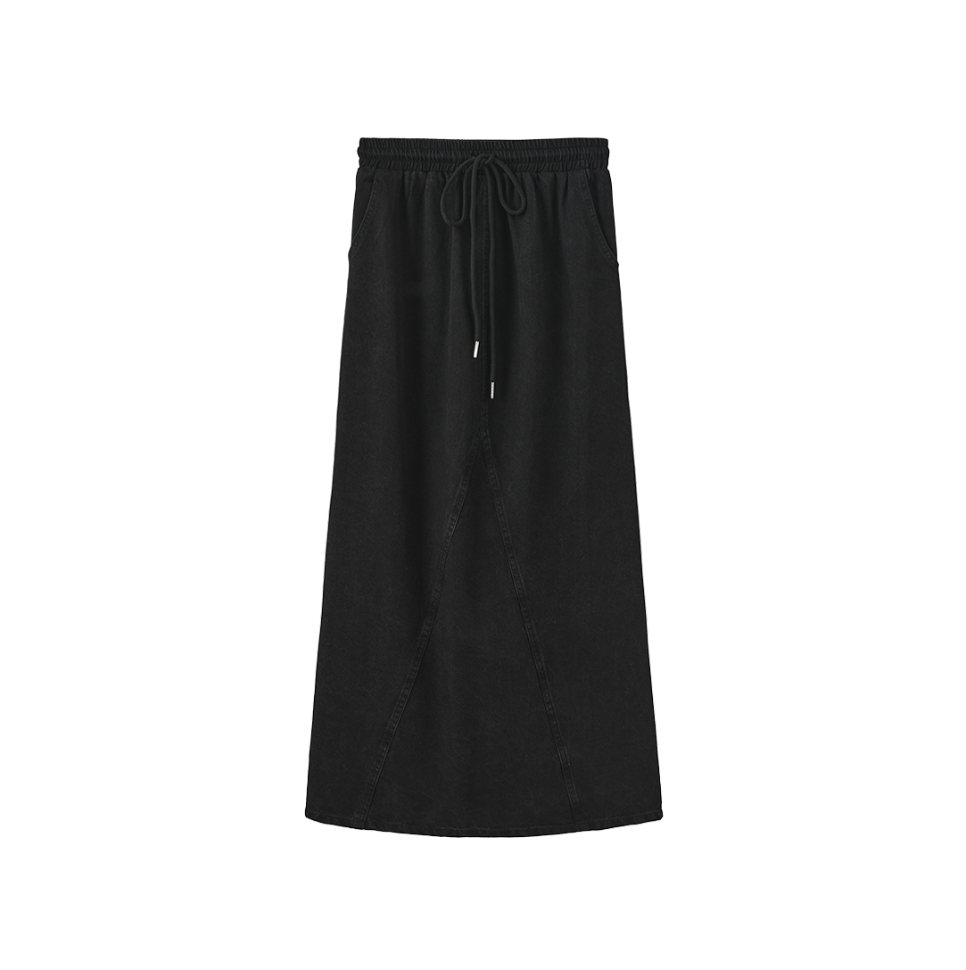 Fade Denim Drawstring Skirt
