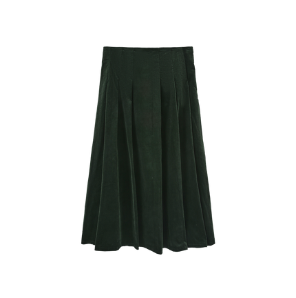 Corduroy Combo Pleated Skirt