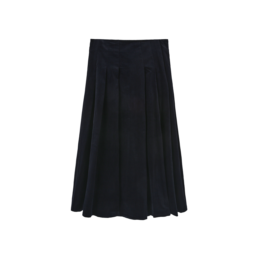 Corduroy Combo Pleated Skirt