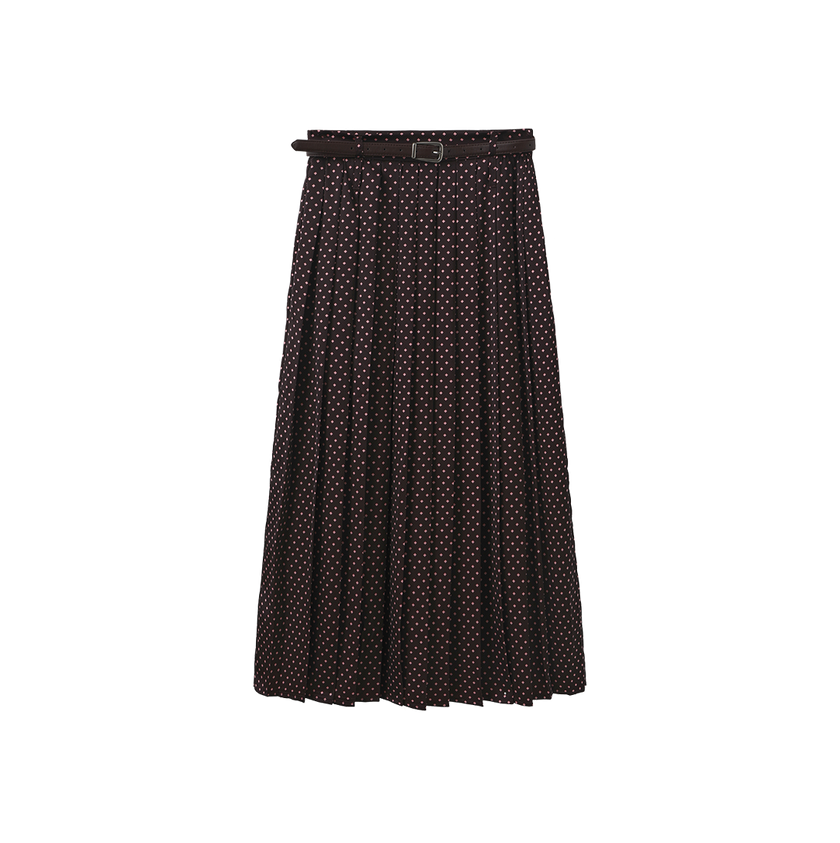 Harley Silk Print Pleat Skirt