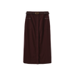 Belted Pocket Wool Skirt