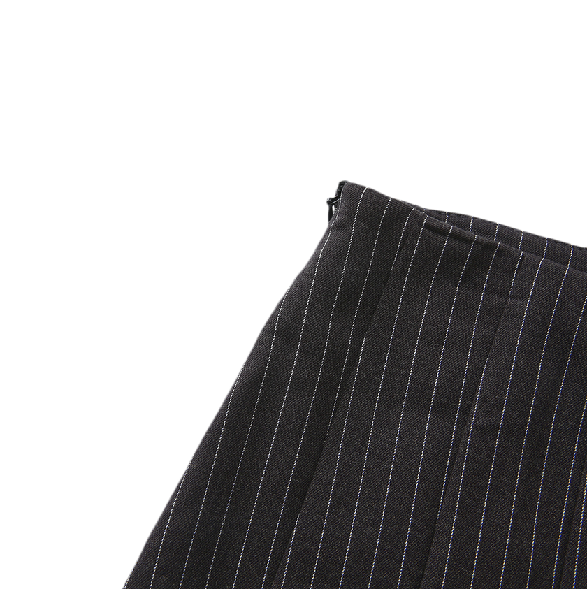 Wool Box Pleat Midi Skirt