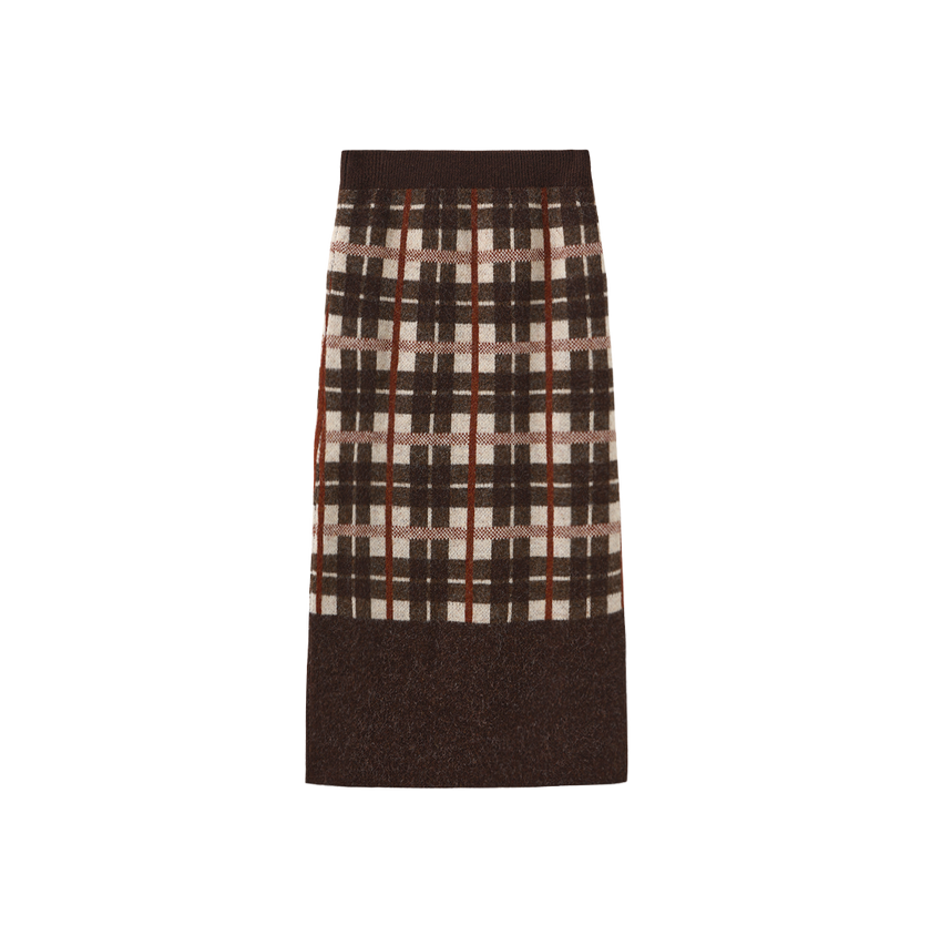 Mohair Plaid Skirt