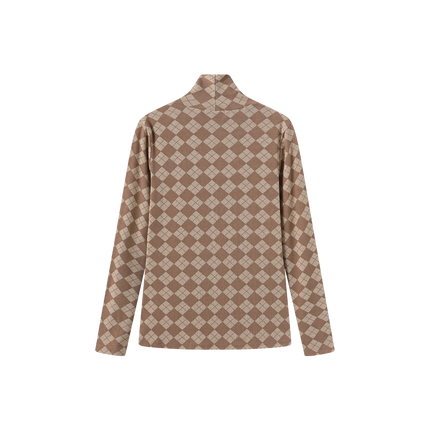 Argyle Print Turtleneck
