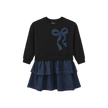 Sweatshirt And Denim Ruffle Dress