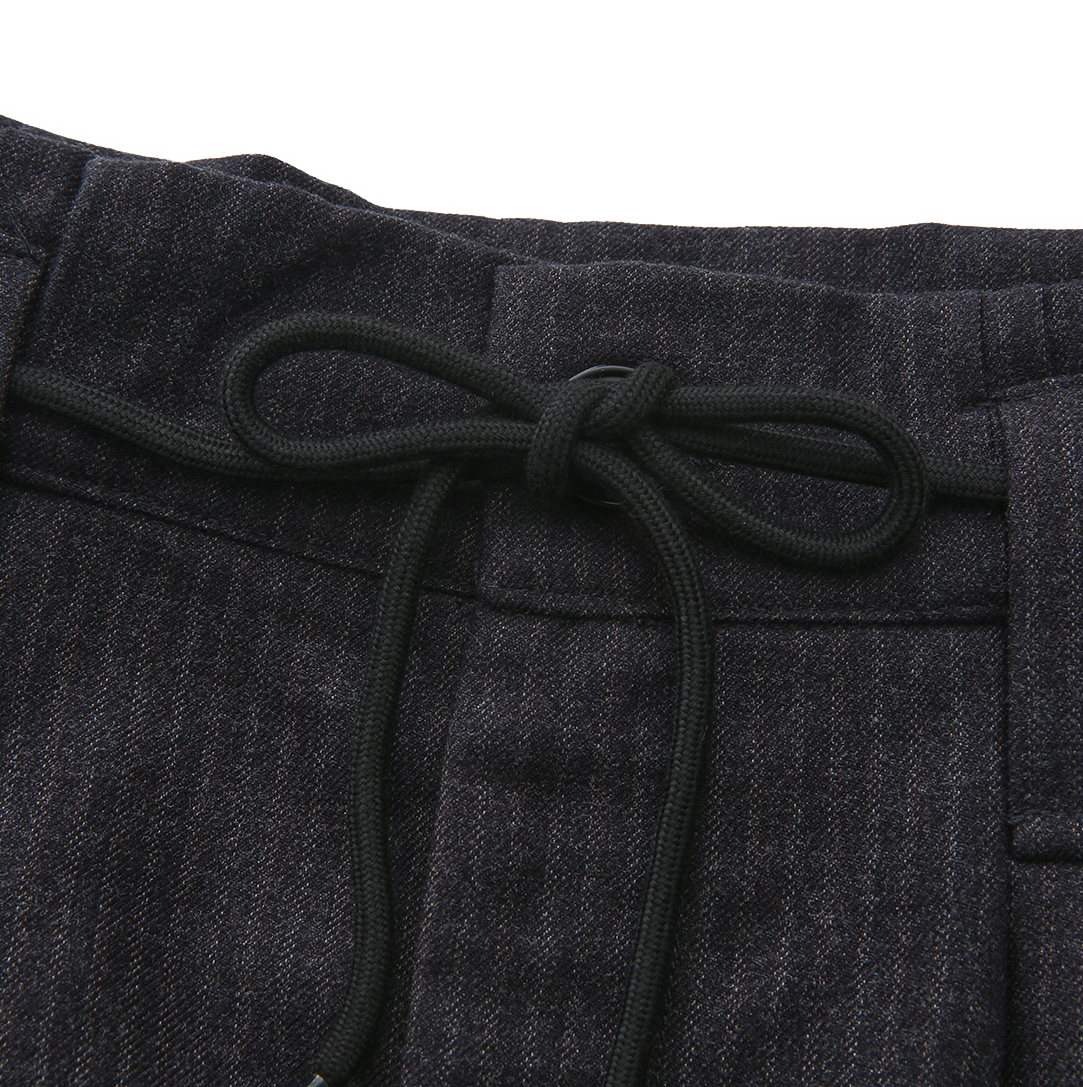 Pinstripe Belted Maxi Skirt