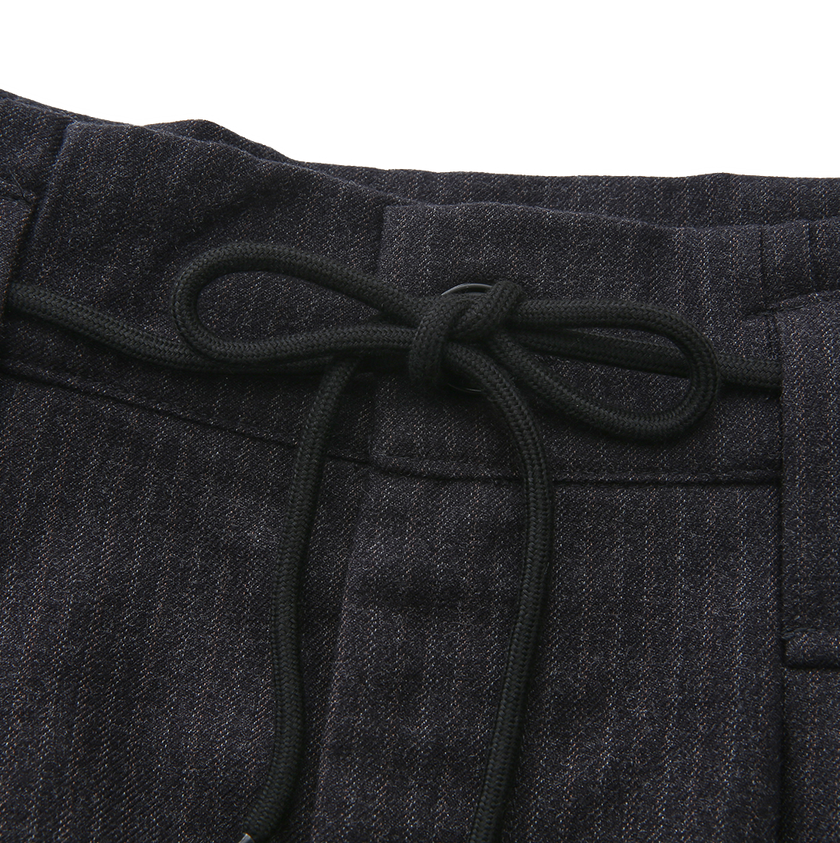 Pinstripe Belted Maxi Skirt