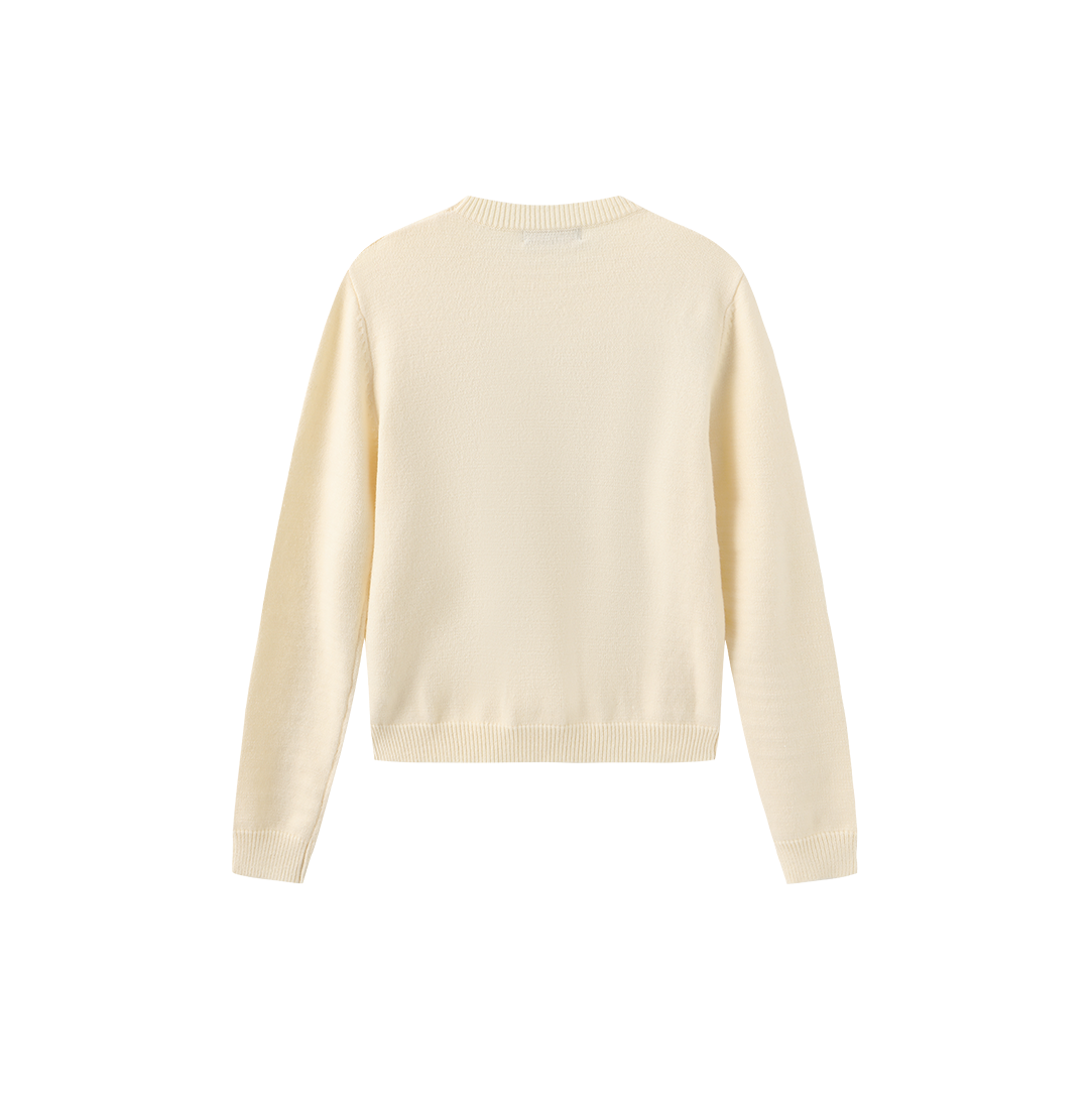 Sewed Flower Sweater