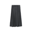 Plaid Center Pocket Pleat  Skirt