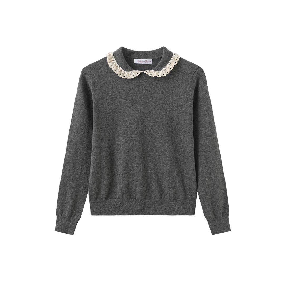 Lace Collar Knit Sweater