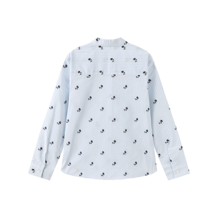 Lee Embroidered Neck Tie Blouse