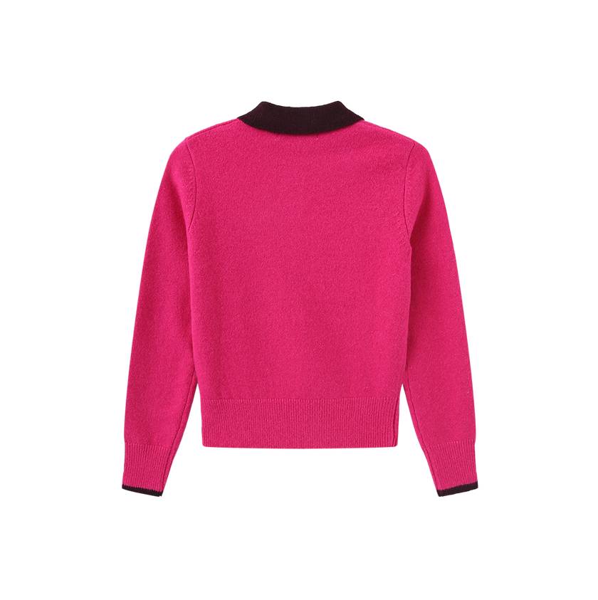 Knit Collared Crest Sweater