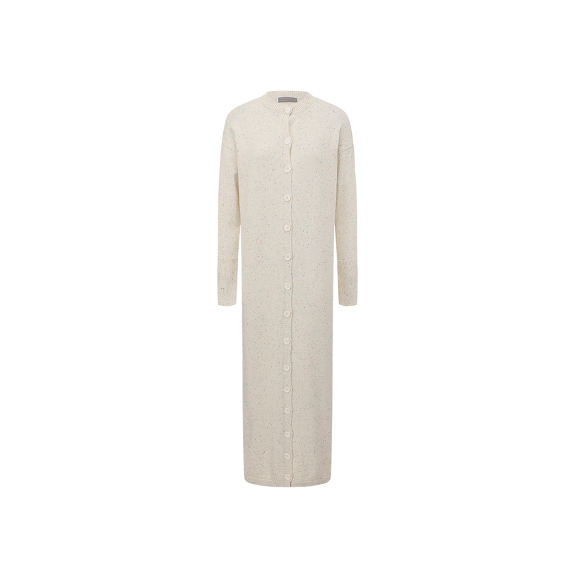 Marled Knit Button Down Dress