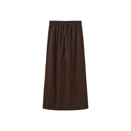Fade Denim Drawstring Skirt