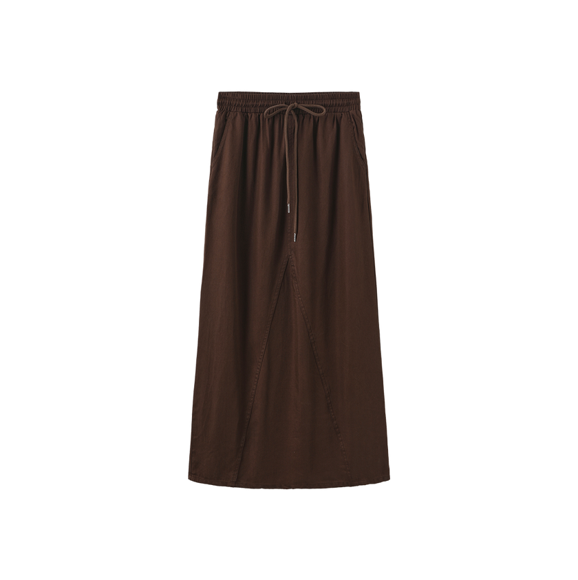 Fade Denim Drawstring Skirt