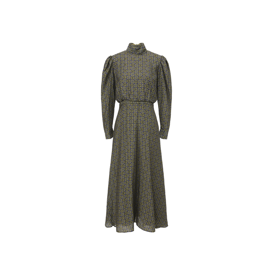 Printed Puff Sleeve  Maxi Dress