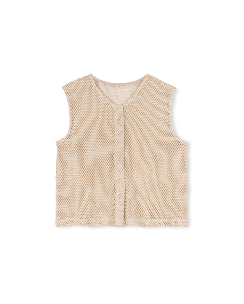 V-Neck Crocheted Vest