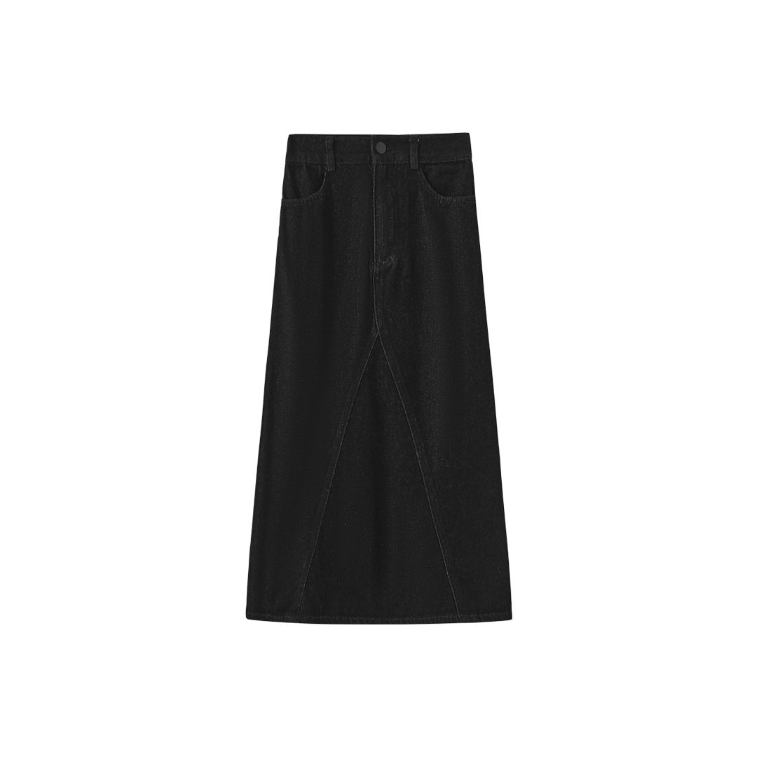 Seam Flyfront Denim Skirt