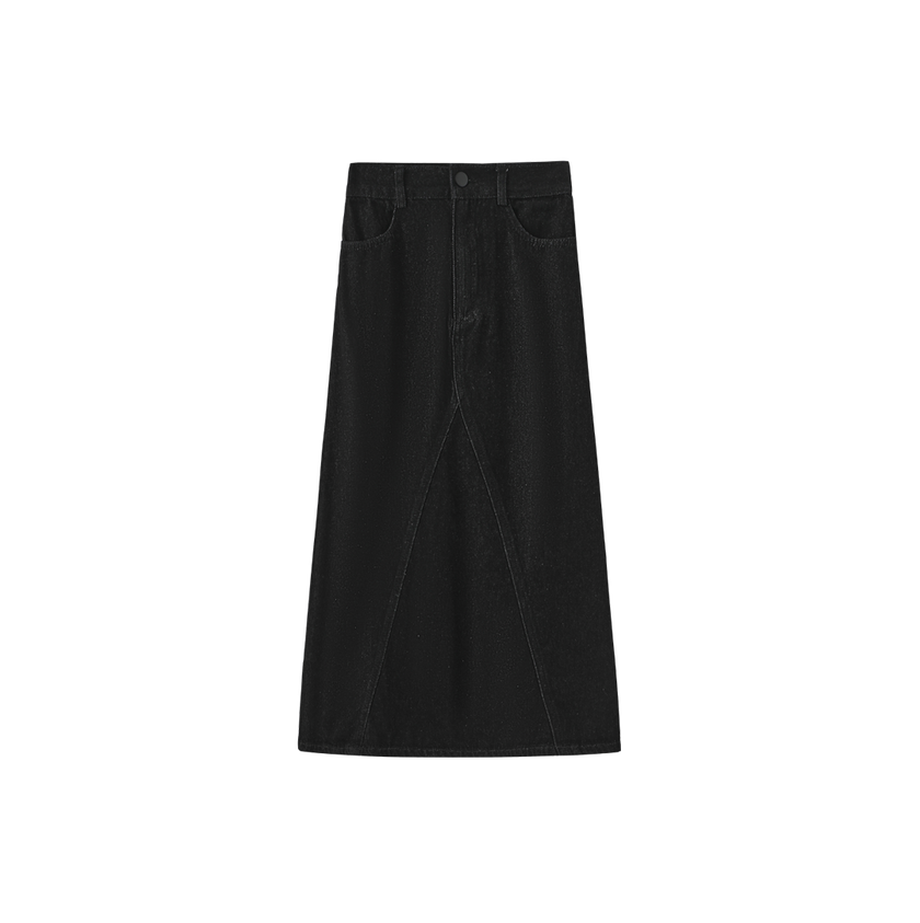 Seam Flyfront Denim Skirt