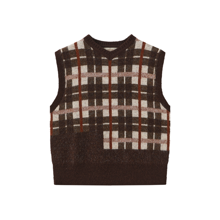 Mohair Plaid Vest